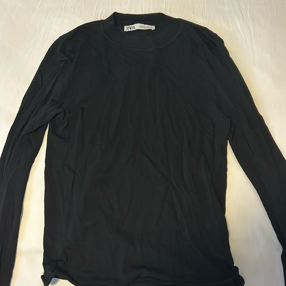 Zara Black Sheer Long Sleeve
